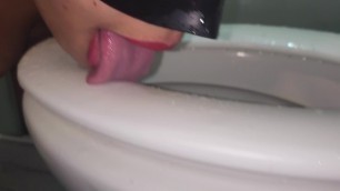 My Human Toilet Thirsty for Piss and Cleaning the Entire Toilet Bowl with its Tongue 08/24/2023