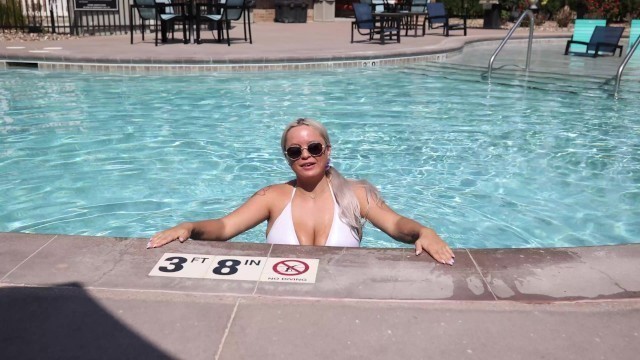 Big Tits Teen Amateur Blonde AlexisKayxxx at the Pool Ready for Fame. Fucks a Stranger.