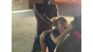 Black guy fucking a young girl in the street