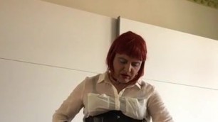 Self Torture in Leather and final cumshot