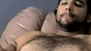 Hairy young amateur masturbates and cums solo on camera