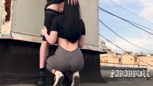 PUBLIC FUCK ON THE ROOF, PHOTO SESSION ENDED WITH A CREAMPIE