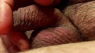 Soft uncut wrinkled cock & precum play with softcock orgasm