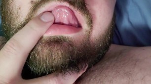 Moaning and licking my lips while you fuck me!