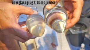 7,6 cm diameter glas anal plug entering my asshole
